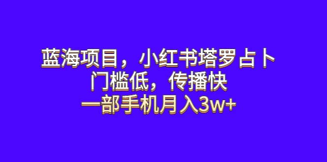 089 | 蓝海项目,小红书塔罗占卜,门槛低,传播快,一部手机月入3w第1张-极致技术工厂 089 | 蓝海项目,小红书塔罗占卜,门槛低,传播快,一部手机月入3w