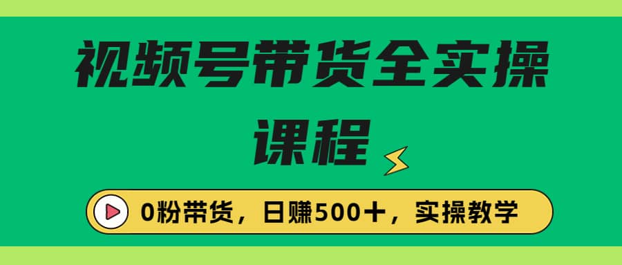 100 | 视频号带货保姆级全实操教程,0粉带货第1张-极致技术工厂 100 | 视频号带货保姆级全实操教程,0粉带货