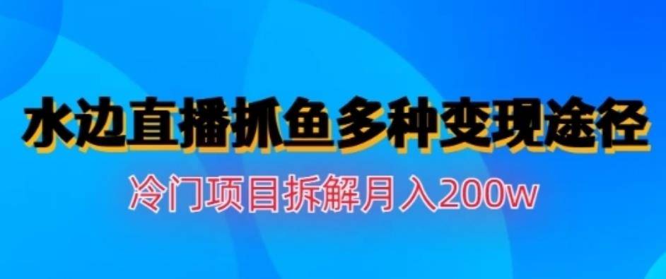 水边直播抓鱼,多种变现途径冷门项目,月入200w拆解第1张-极致技术工厂 水边直播抓鱼,多种变现途径冷门项目,月入200w拆解