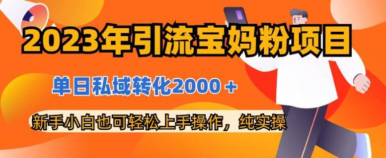 2023年引流宝妈粉项目,单日私域转化2000+,新手小白也可轻松上手操作,纯实操第1张-极致技术工厂 2023年引流宝妈粉项目,单日私域转化2000+,新手小白也可轻松上手操作,纯实操