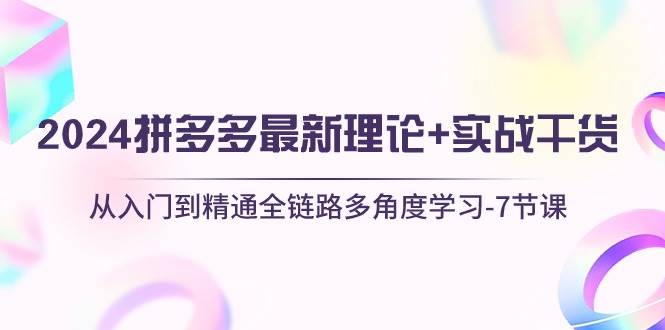 2024拼多多 最新理论+实战干货,从入门到精通全链路多角度学习-7节课第1张-极致技术工厂 2024拼多多 最新理论+实战干货,从入门到精通全链路多角度学习-7节课